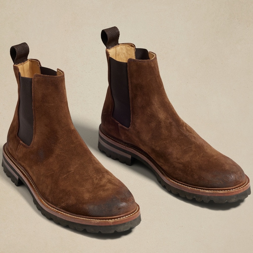 Banana Republic Men’s Brown Suede Diego Chelsea Boots Size 11